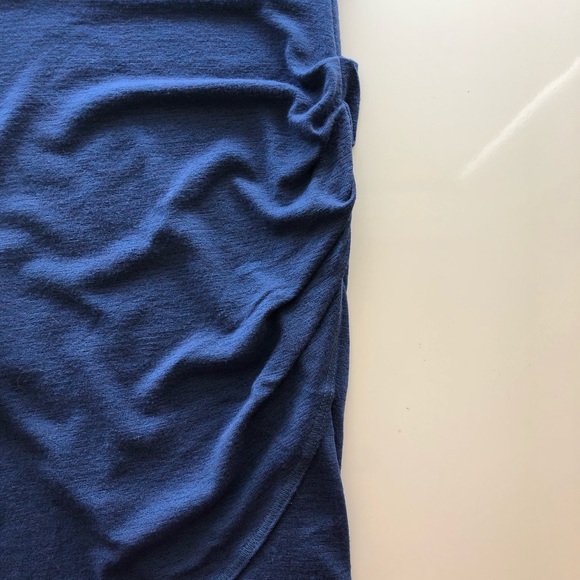 Aritzia Wilfred Free Blue Stretchy Skirt with Ruching - Picture 5 of 7